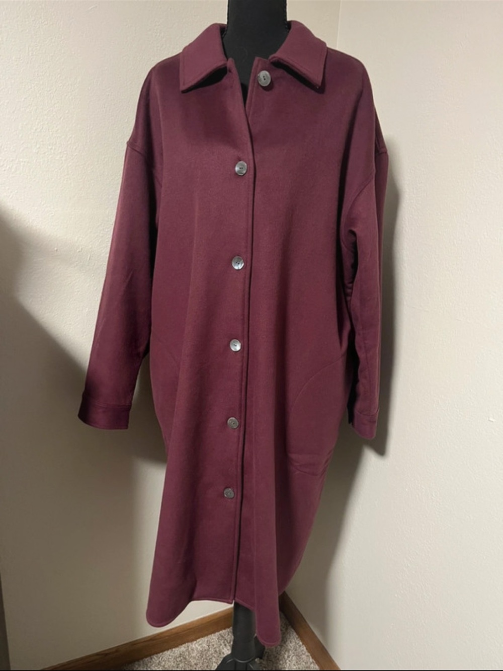 Pure Jill Bayberry Ultra Soft Long Fleece Jacket-XL